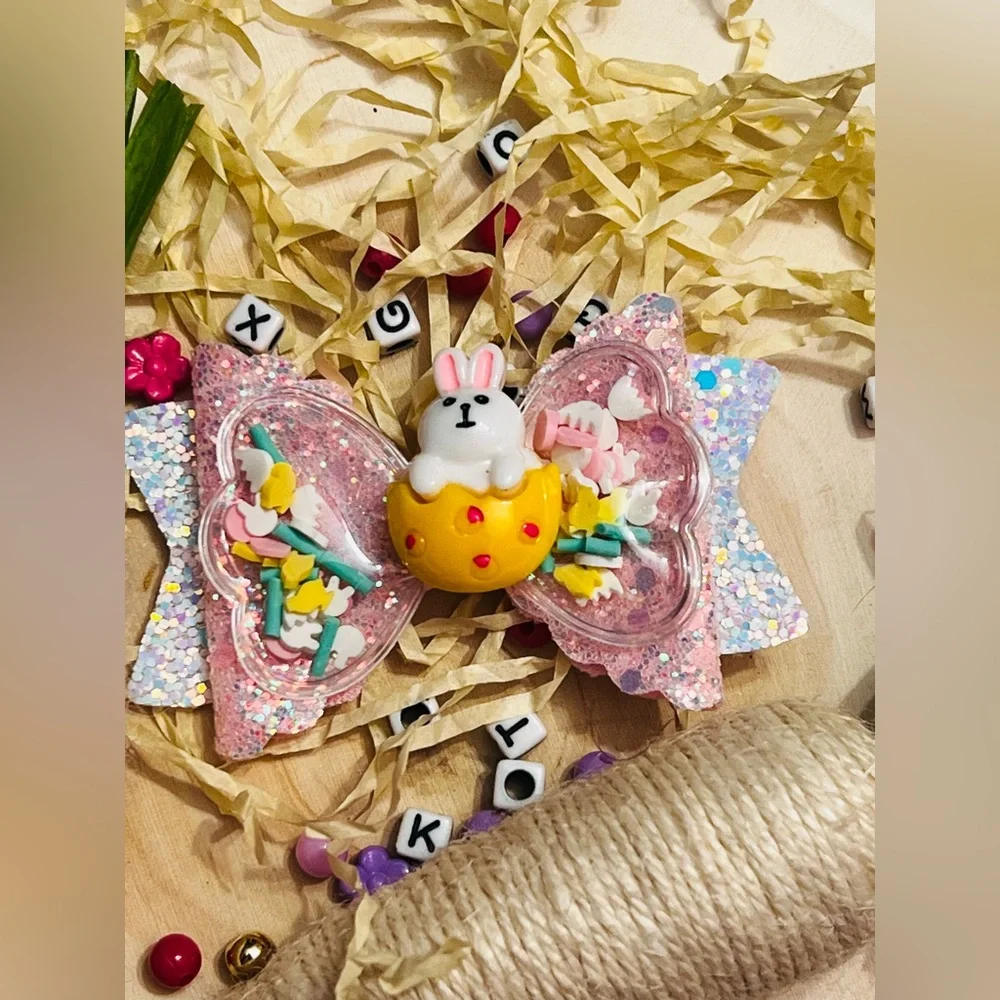 Easter 🐣 Bunny shaker hair bow for kids